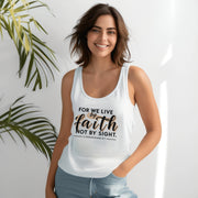 For We Live By Faith Women's Racerback Tank Top - My Faith My Father