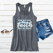 For We Live By Faith Women's Racerback Tank Top - My Faith My Father