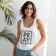Pray + Cross Women's Flowy Racerback Tank - My Faith My Father