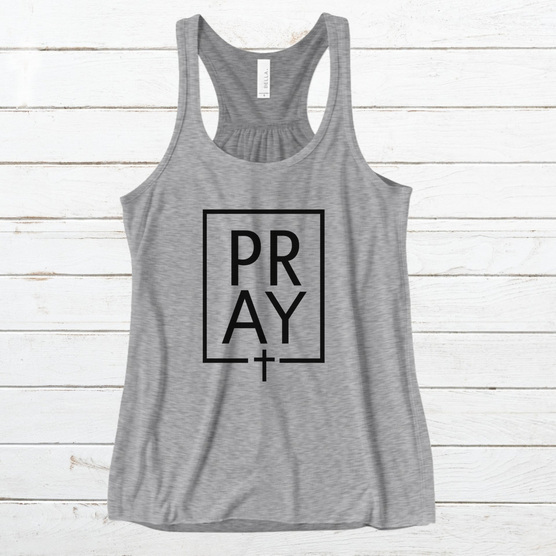 Pray + Cross Women's Flowy Racerback Tank - My Faith My Father