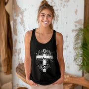 I Walk With God Christian Faith Flowy Racerback Tank, Religious Sleeveless Top, Spiritual Workout Shirt, Inspirational Gym Tank - My Faith My Father
