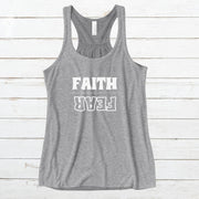 Faith Over Fear Tank Top, Women's Religious Tank Top, Inspirational Racerback Camisole, Christian Yoga Muscle Tee, Positive Gym - My Faith My Father