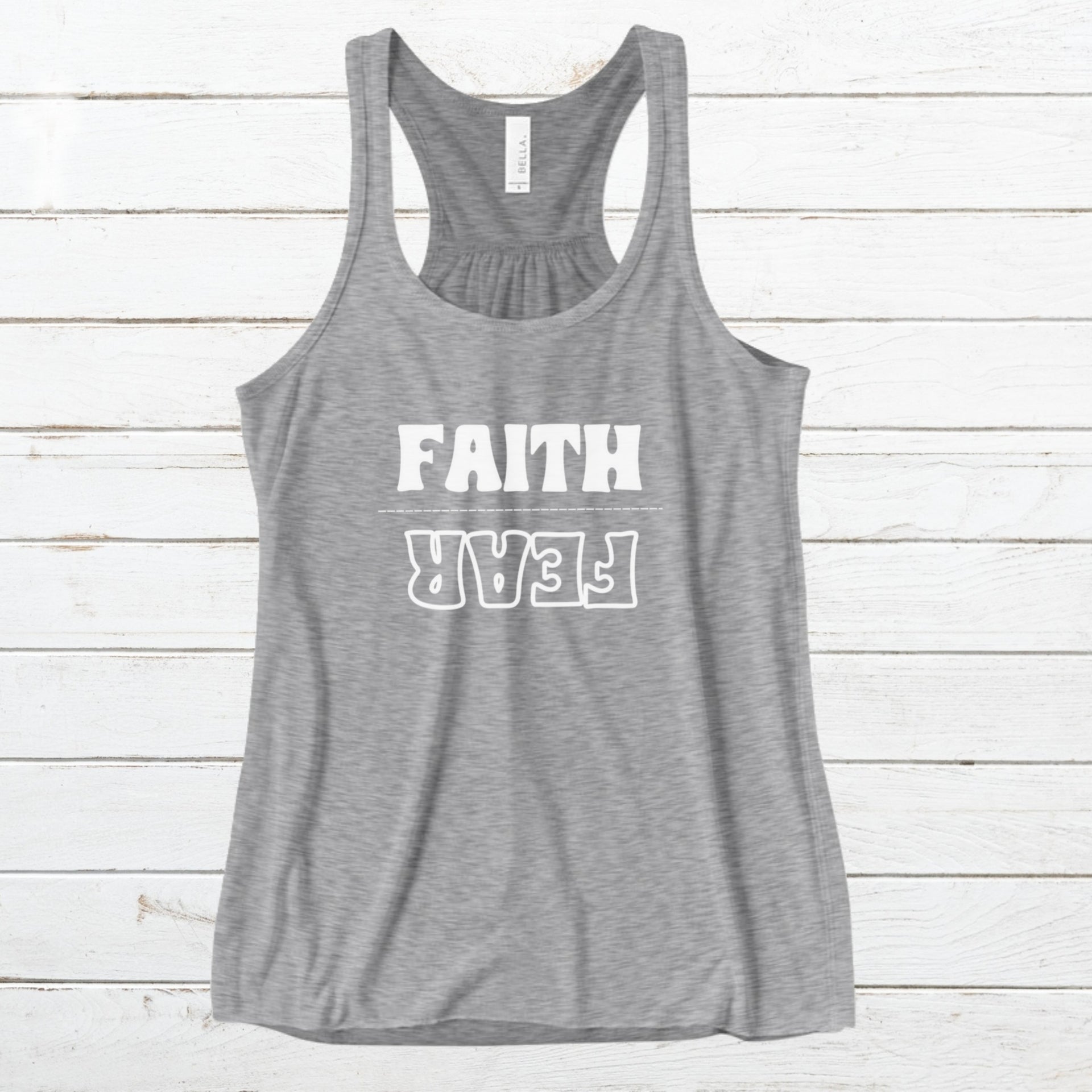 Faith Over Fear Tank Top, Women's Religious Tank Top, Inspirational Racerback Camisole, Christian Yoga Muscle Tee, Positive Gym - My Faith My Father
