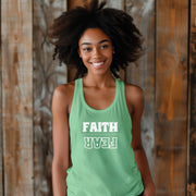 Faith Over Fear Tank Top, Women's Religious Tank Top, Inspirational Racerback Camisole, Christian Yoga Muscle Tee, Positive Gym - My Faith My Father