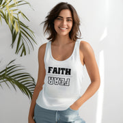 Faith Over Fear Tank Top, Women's Religious Tank Top, Inspirational Racerback Camisole, Christian Yoga Muscle Tee, Positive Gym - My Faith My Father