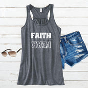 Faith Over Fear Tank Top, Women's Religious Tank Top, Inspirational Racerback Camisole, Christian Yoga Muscle Tee, Positive Gym - My Faith My Father