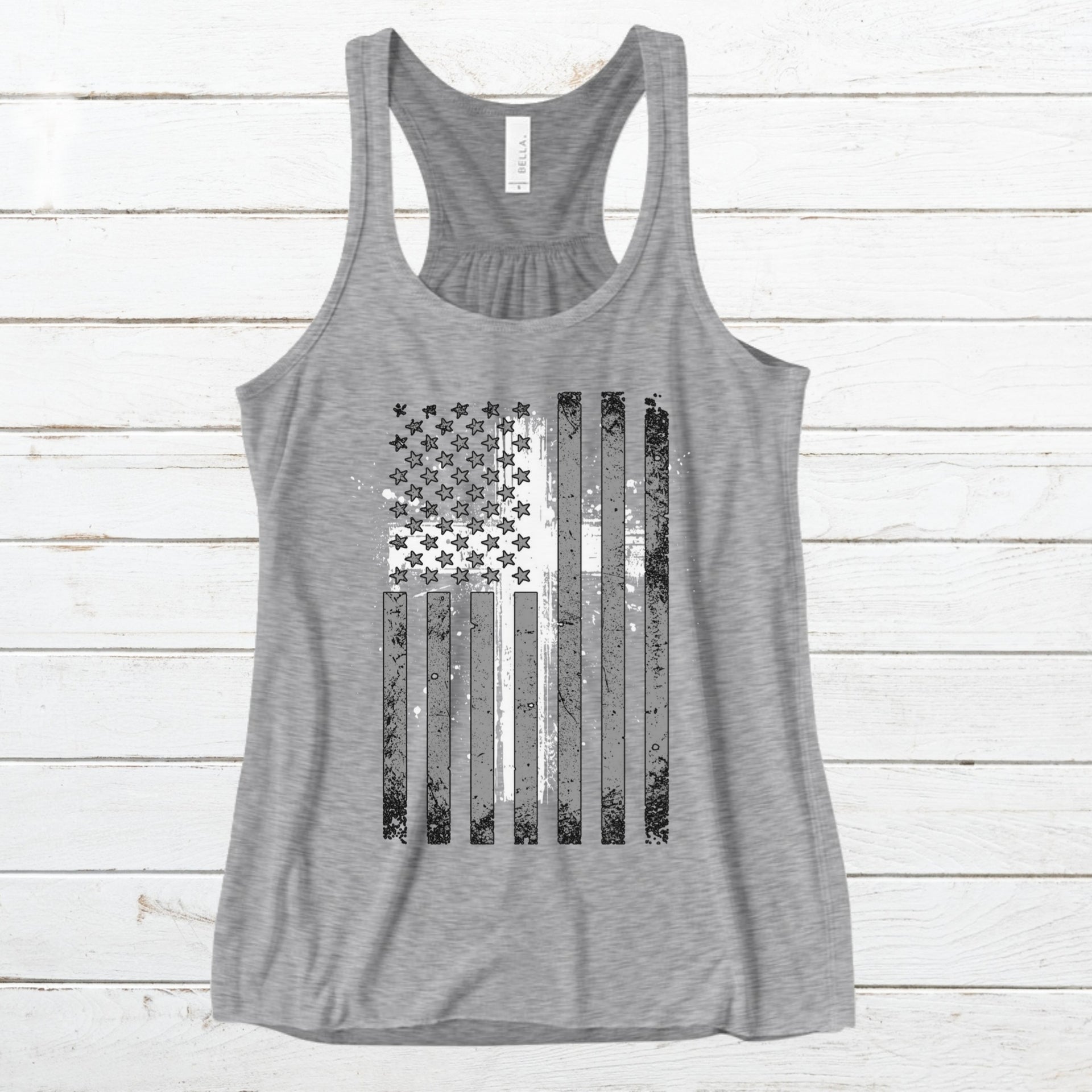 Flag With Cross Women's Racerback Tank Top, Patriotic Tank Top, Religious Tank Top, Faithful Workout Camisole - My Faith My Father