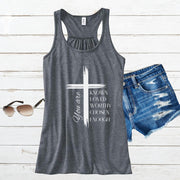You Are Known, Loved, Worthy, Chosen, Enough, Womens Flowy Racerback Tank Top | Christian Affirmation Shirt | Inspirational Faith-Based Gift - My Faith My Father