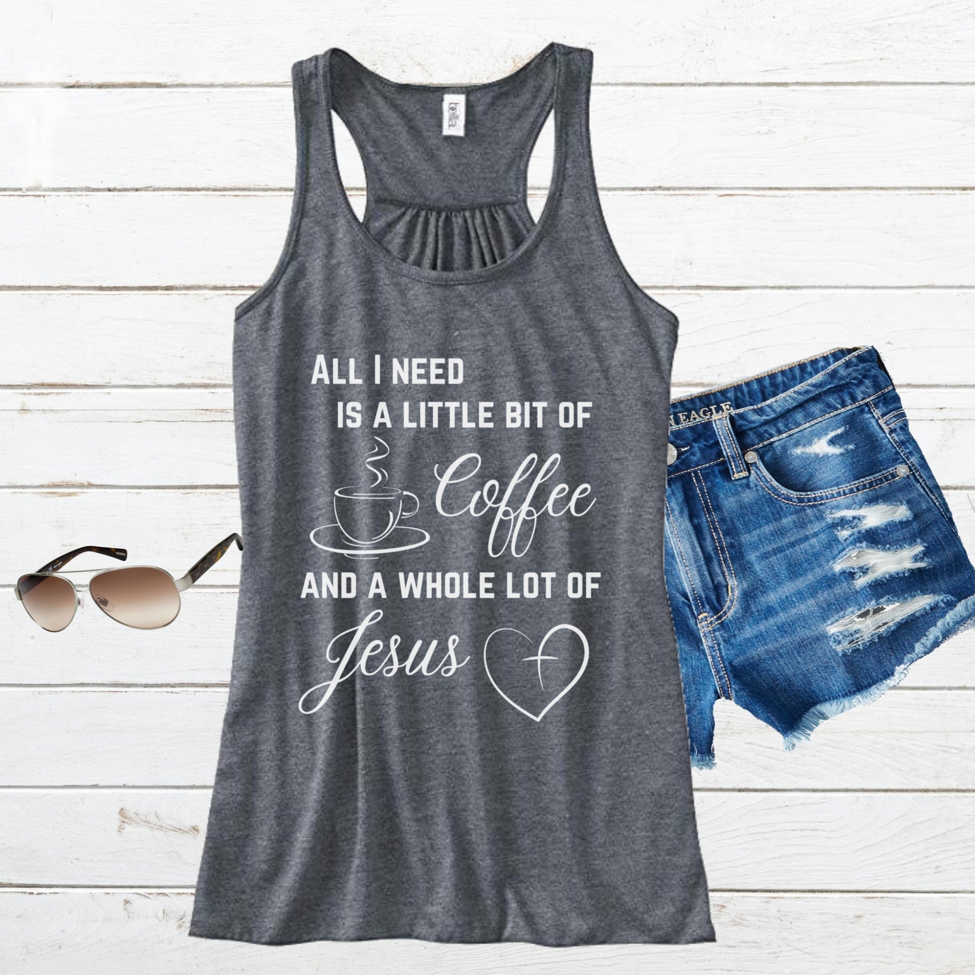 All I Need Women's Flowy Racerback Tank Top - My Faith My Father