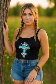 I Walk With God Women's Spaghetti Strap Tank Top - My Faith My Father