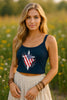 Flag Wrapped Cross Women's Spaghetti Strap Tank Top - My Faith My Father