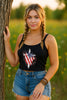 Flag Wrapped Cross Women's Spaghetti Strap Tank Top - My Faith My Father