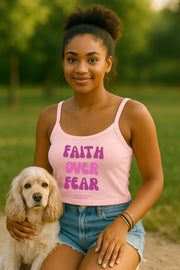 Faith Over Fear Women's Spaghetti Strap Tank Top - My Faith My Father