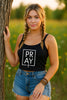 Pray + Cross Women's Spaghetti Strap Tank Top - My Faith My Father