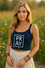 Pray + Cross Women's Spaghetti Strap Tank Top - My Faith My Father