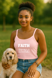 Faith Over Fear Women's Spaghetti Strap Tank Top - My Faith My Father