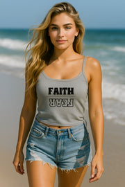 Faith Over Fear Women's Spaghetti Strap Tank Top - My Faith My Father