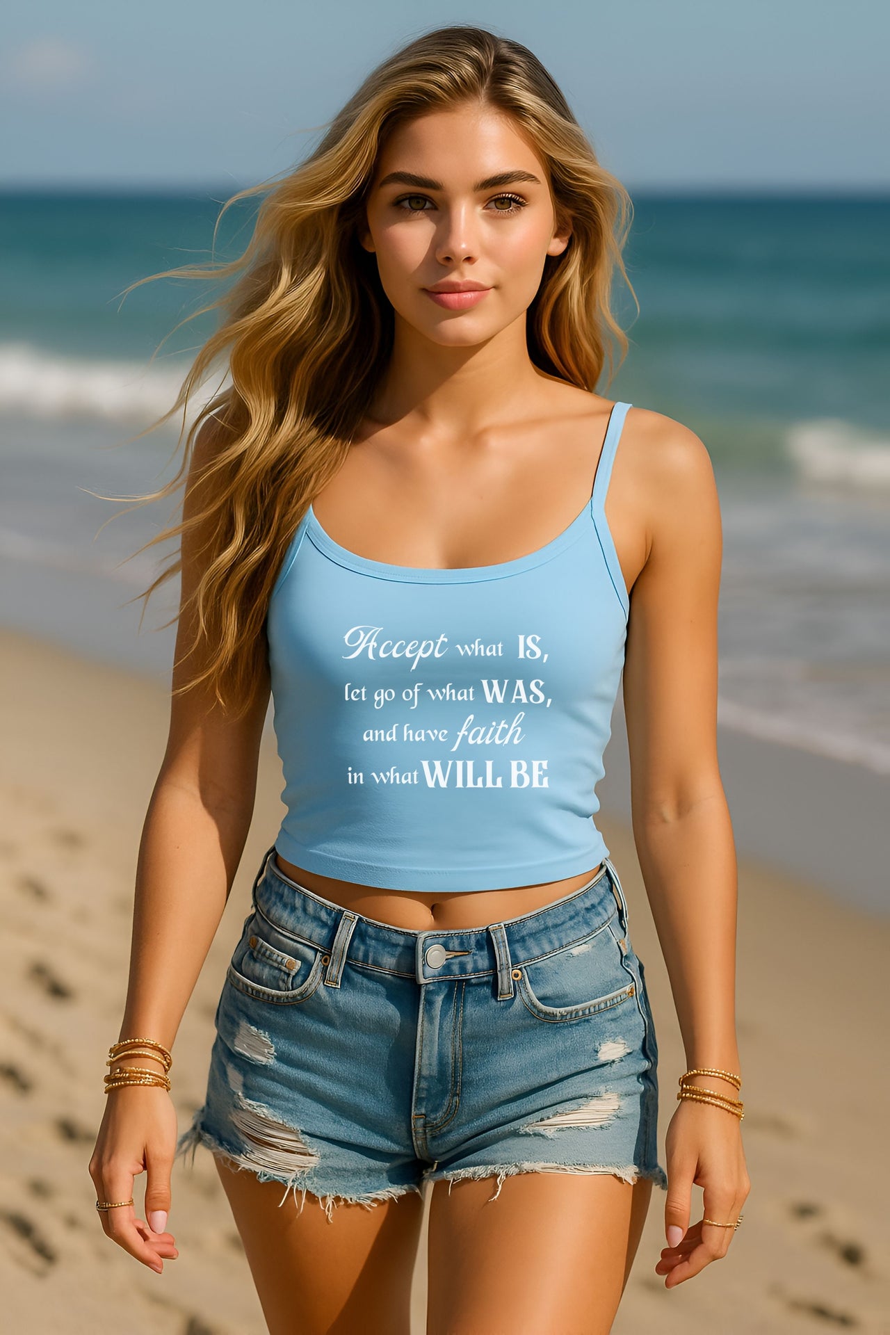 Accept What Is Women's Spaghetti Strap Tank Top - My Faith My Father