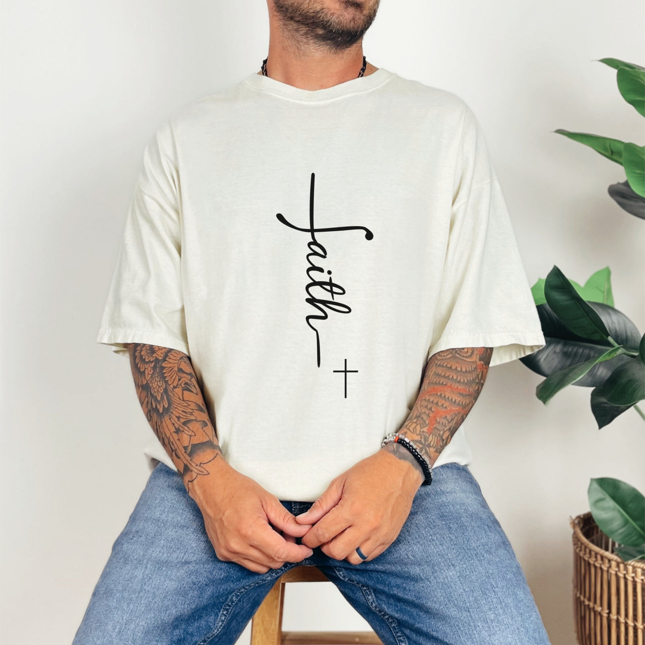 Faith + Cross Unisex Relaxed Fit T-Shirt - My Faith My Father
