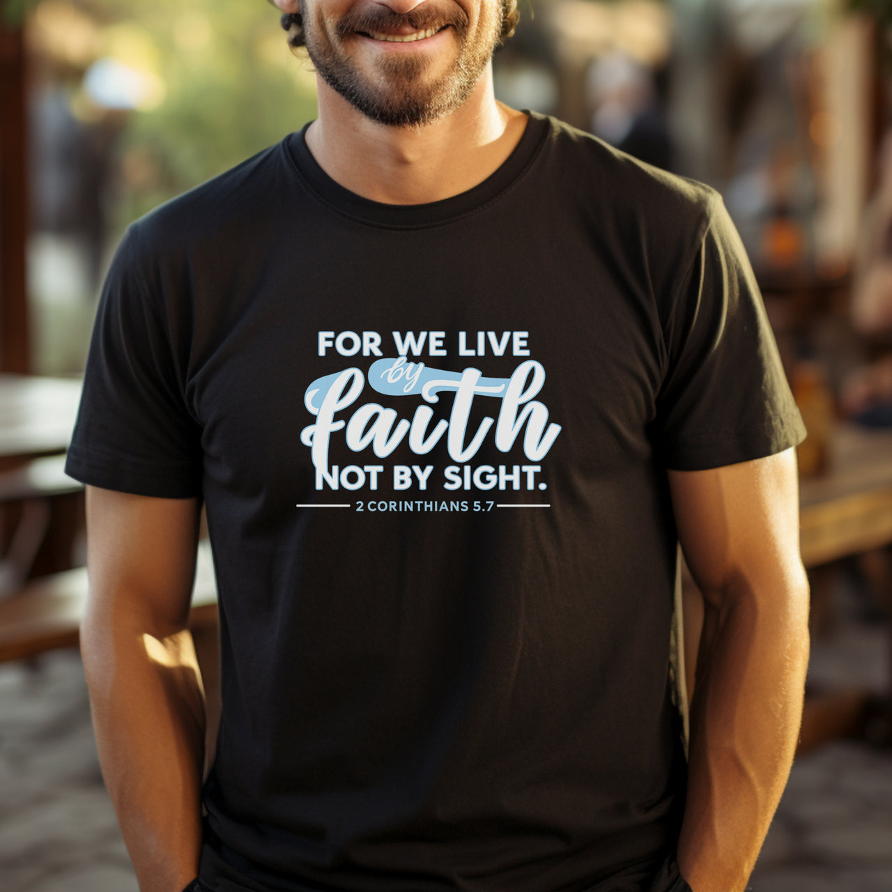 For We Live By Faith Not By Sight Unisex Relaxed Fit T-Shirt - My Faith My Father