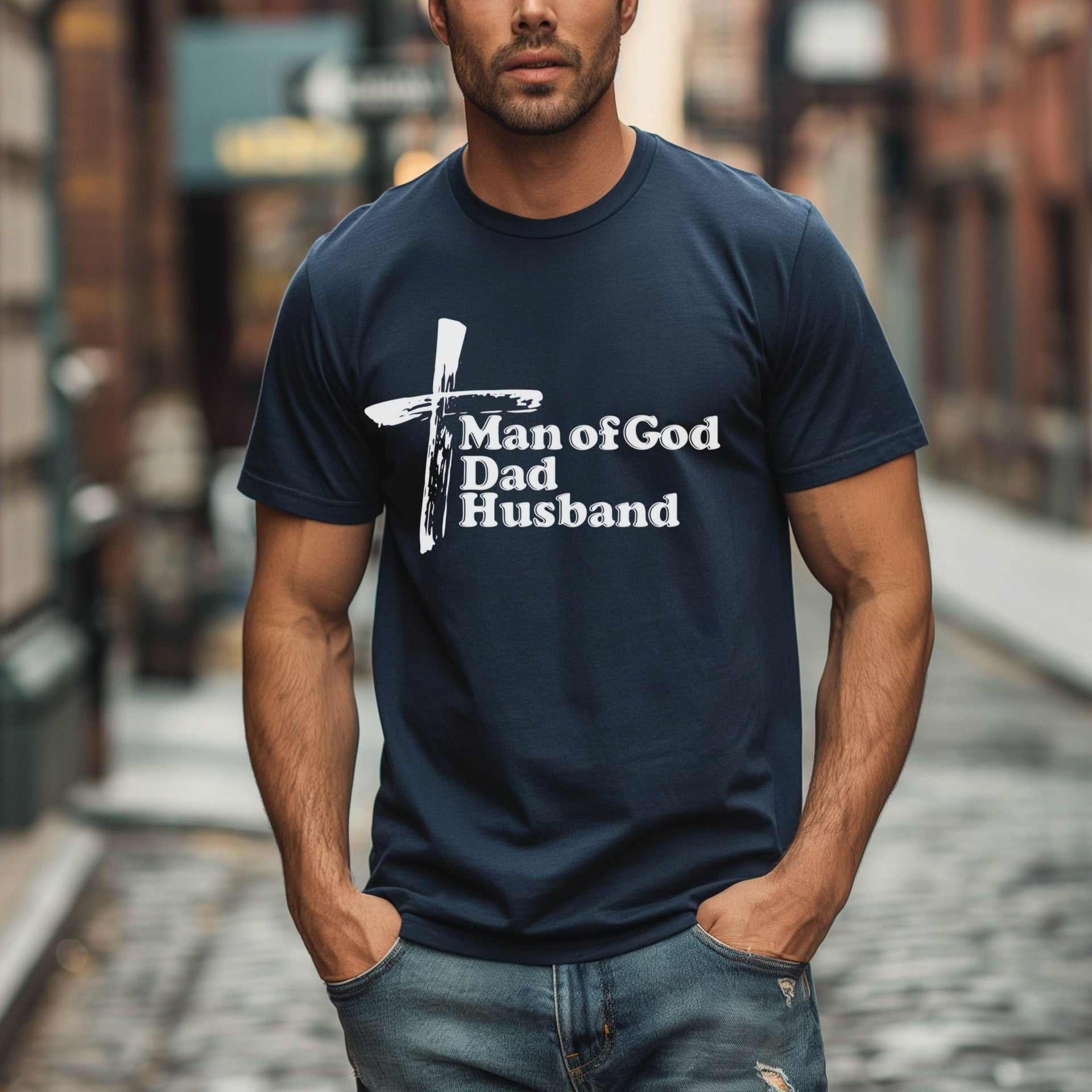 Man of God Dad Husband Unisex Relaxed Fit T-Shirt - My Faith My Father