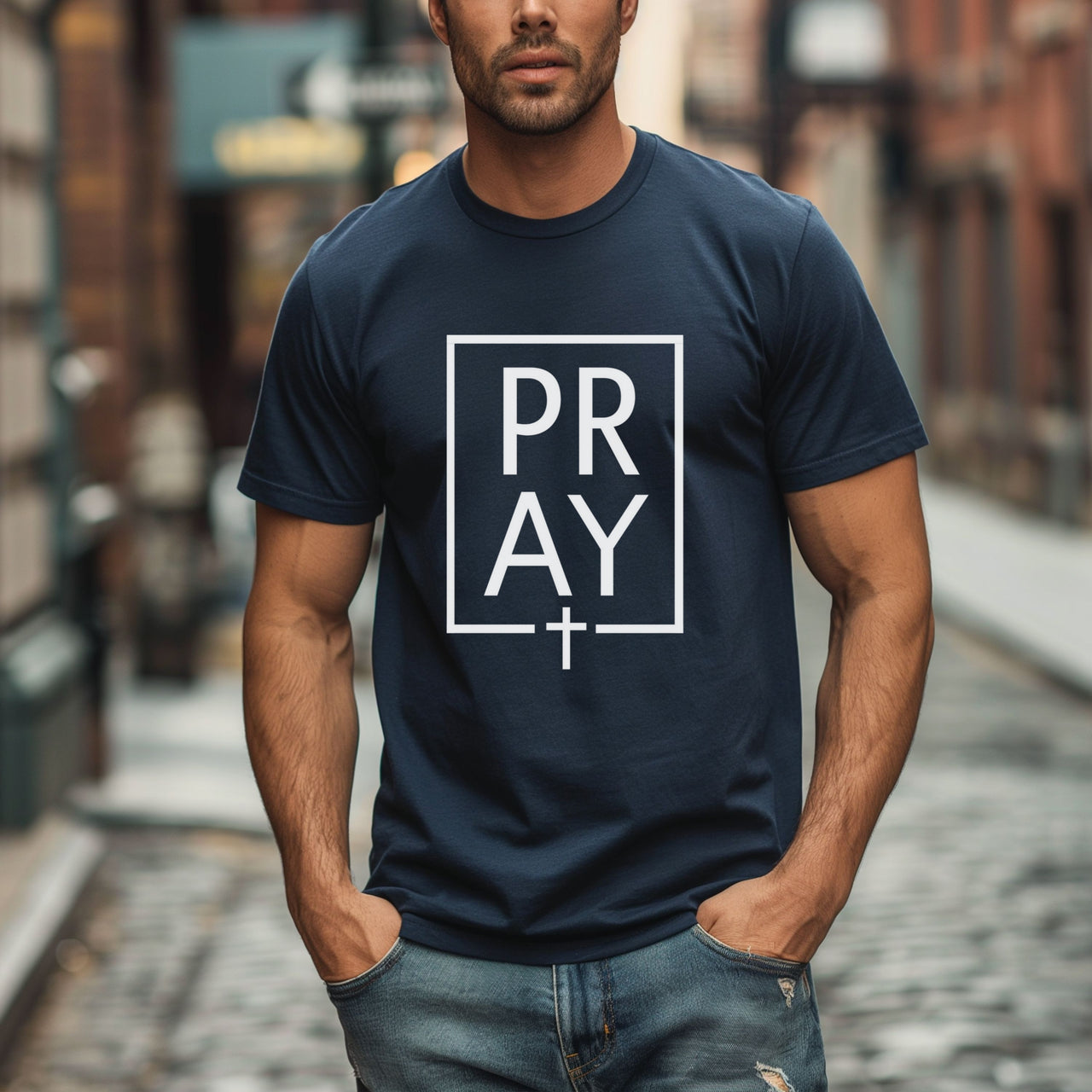 Pray + Cross Unisex Relaxed Fit T-Shirt - My Faith My Father