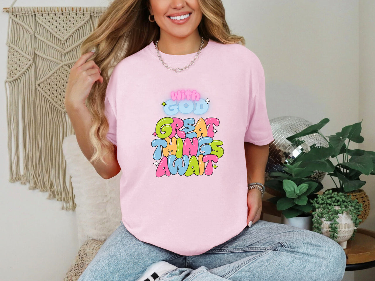 With God, Great Things Await Unisex Relaxed Fit T-Shirt - My Faith My Father