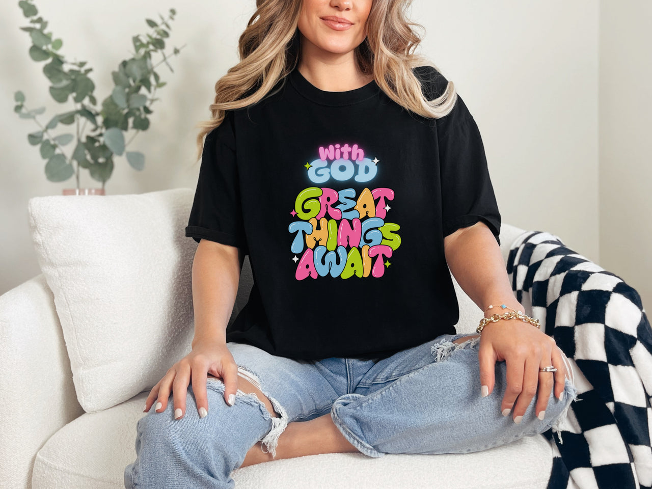 With God, Great Things Await Unisex Relaxed Fit T-Shirt - My Faith My Father