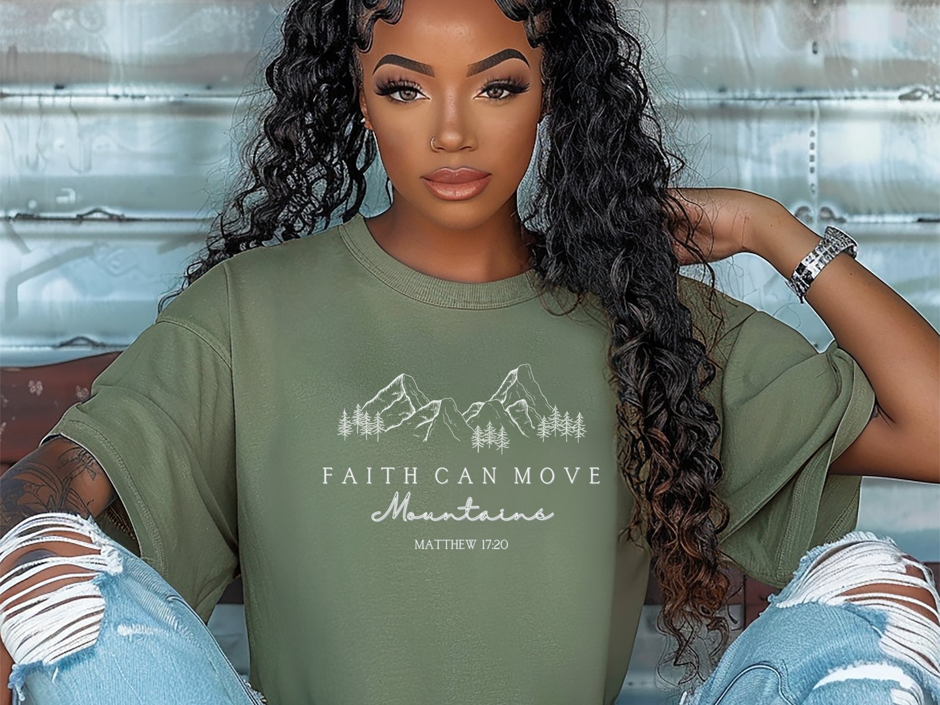 Faith Can Move Mountains Unisex Relaxed Fit T-Shirt - My Faith My Father