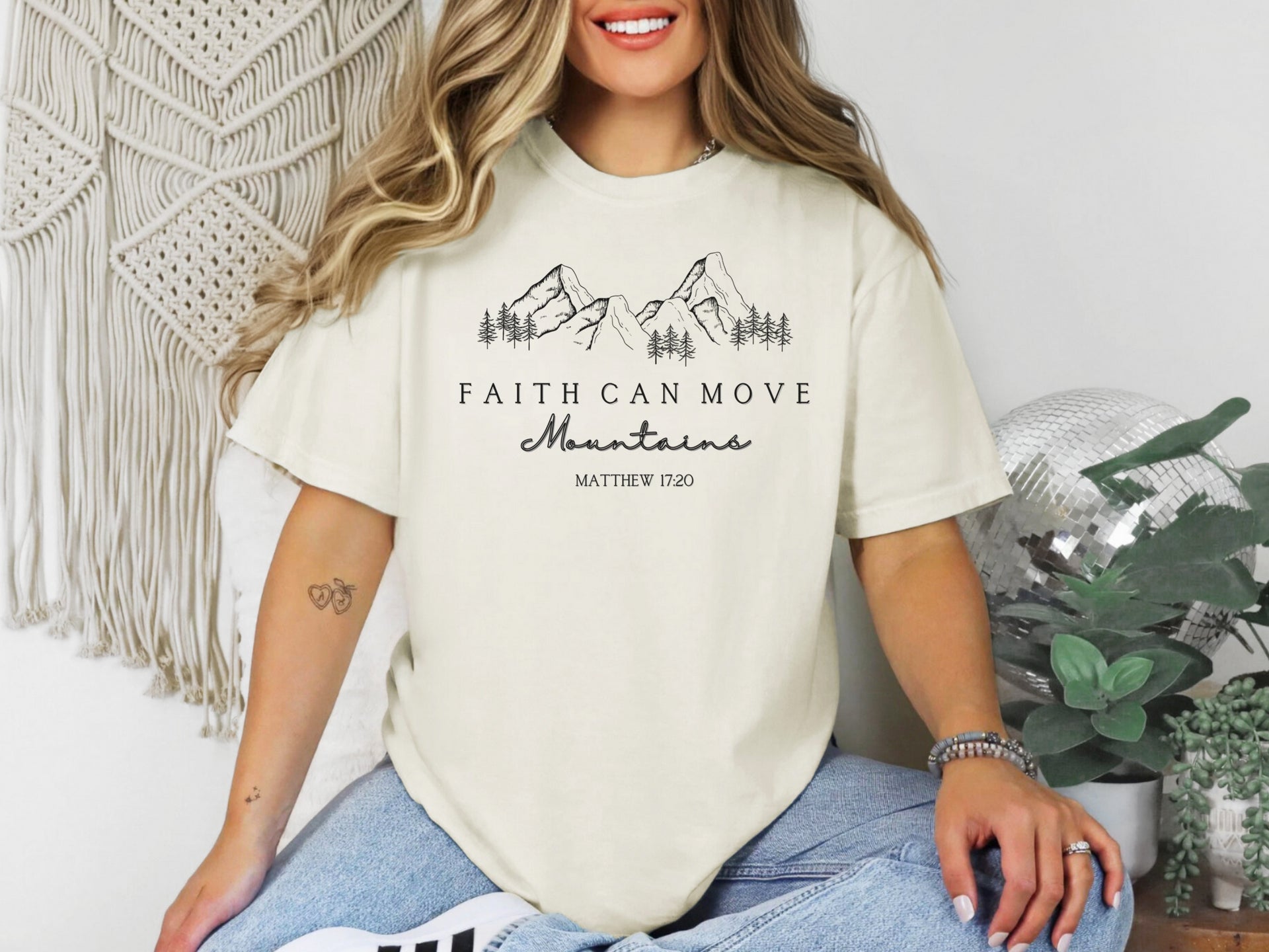 Faith Can Move Mountains Unisex Relaxed Fit T-Shirt - My Faith My Father