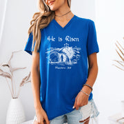 He is Risen Unisex V-Neck T-Shirt - My Faith My Father