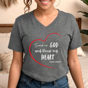 Search Me God Unisex V-Neck T-Shirt - My Faith My Father