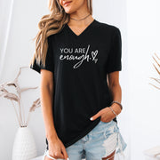 You Are Enough Unisex V-Neck T-Shirt - My Faith My Father