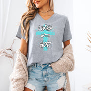 I Walk With God Unisex V-Neck Tee - My Faith My Father