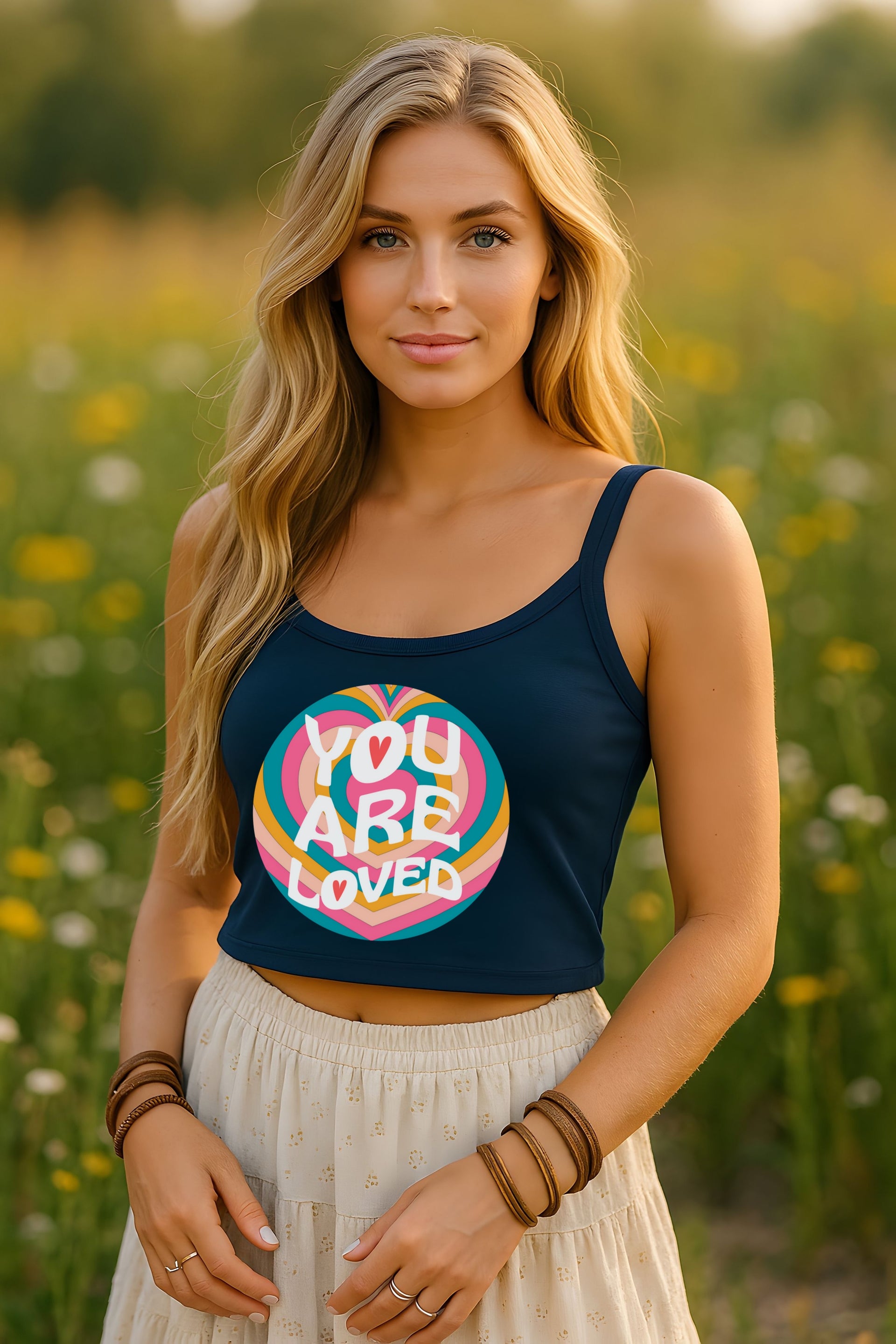 You Are Loved Retro Women's Spaghetti Strap Tank Top - My Faith My Father