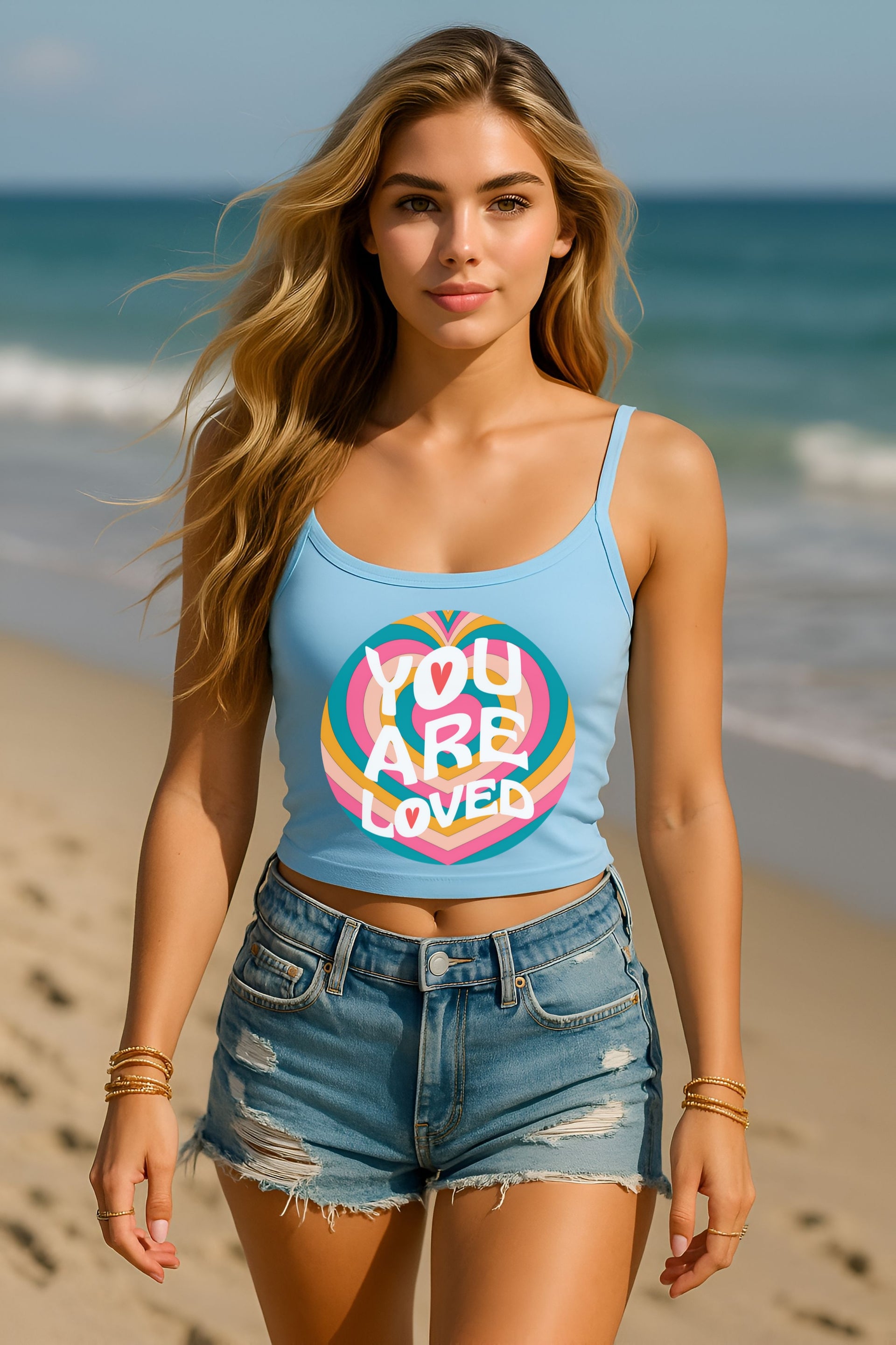You Are Loved Retro Women's Spaghetti Strap Tank Top - My Faith My Father
