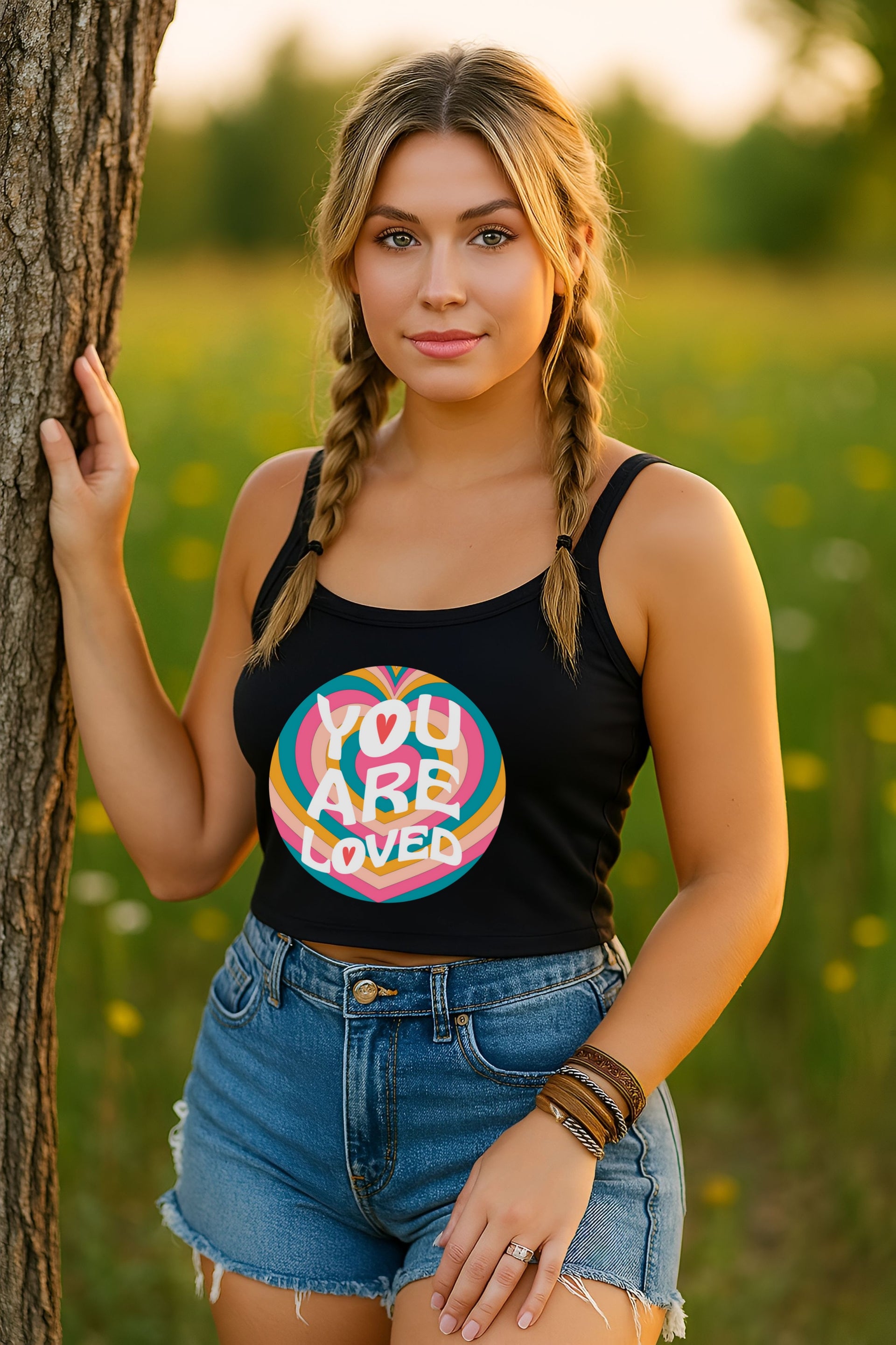 You Are Loved Retro Women's Spaghetti Strap Tank Top - My Faith My Father