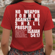 Isaiah 54:17 No Weapon Formed Against Me Unisex V-Neck T-Shirt - My Faith My Father