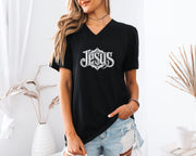 Jesus Unisex V-Neck T-Shirt - My Faith My Father