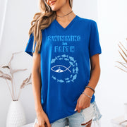 Swimming In Faith Unisex V-Neck Tee - My Faith My Father