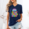 With God, Great Things Await Unisex V- Neck T-Shirt, Christian V-Neck Tee