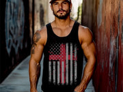 Flag With Cross Unisex True-to-Size Tank Top - My Faith My Father