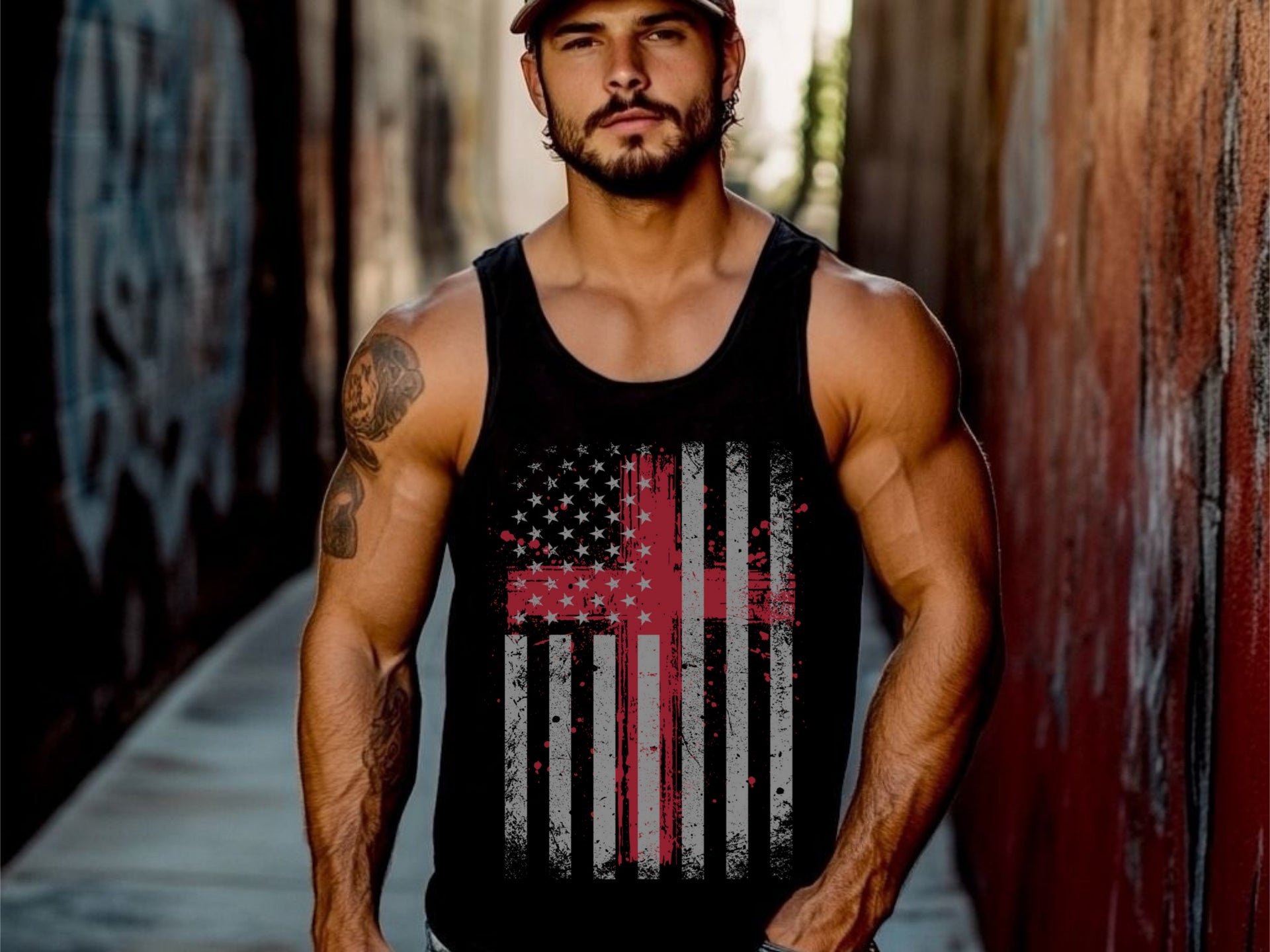 Flag With Cross Unisex True-to-Size Tank Top - My Faith My Father