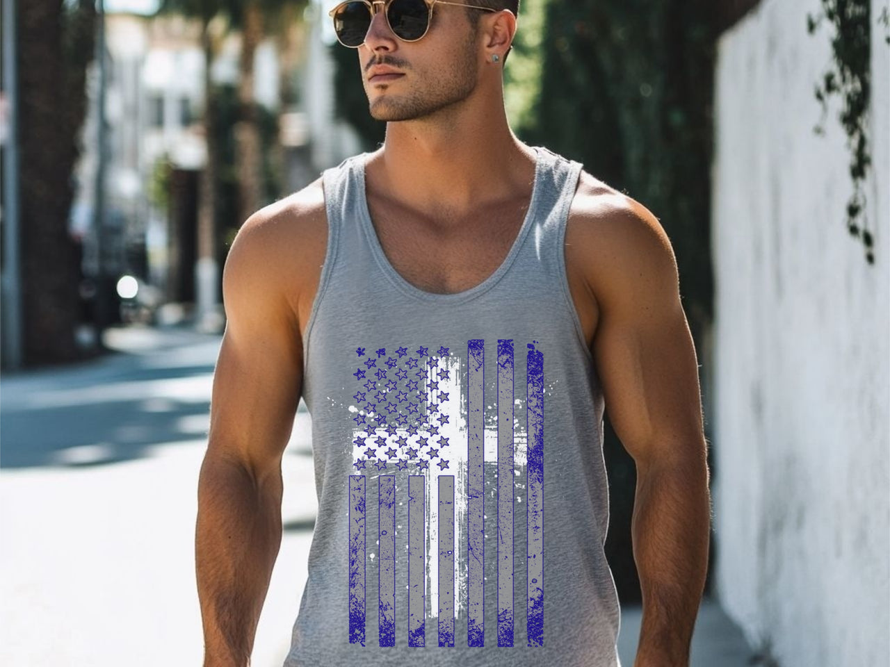 Flag With Cross Unisex True-to-Size Tank Top - My Faith My Father