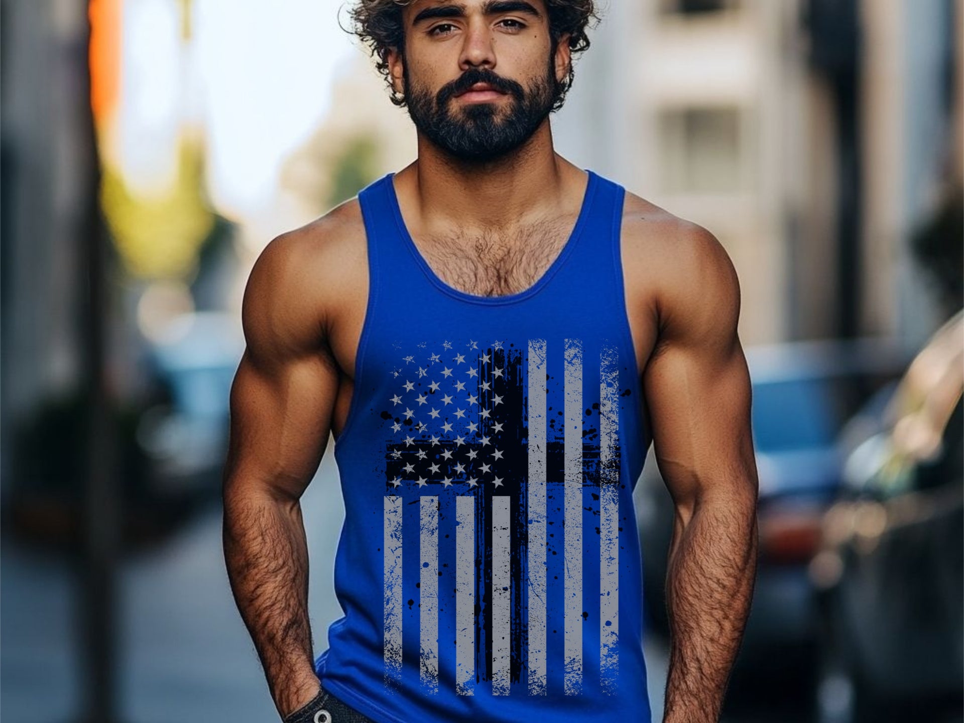 Flag With Cross Unisex True-to-Size Tank Top - My Faith My Father