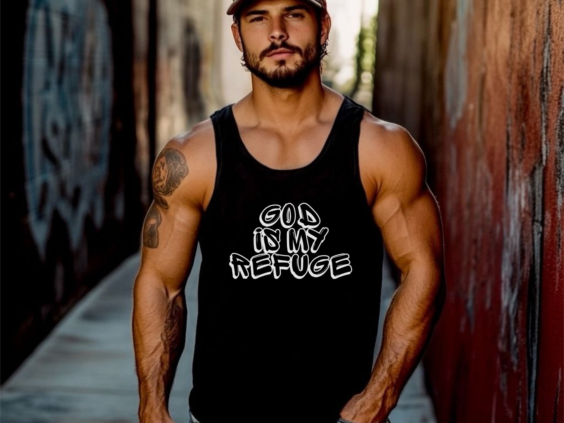 God Is My Refuge Unisex Jersey Tank - My Faith My Father