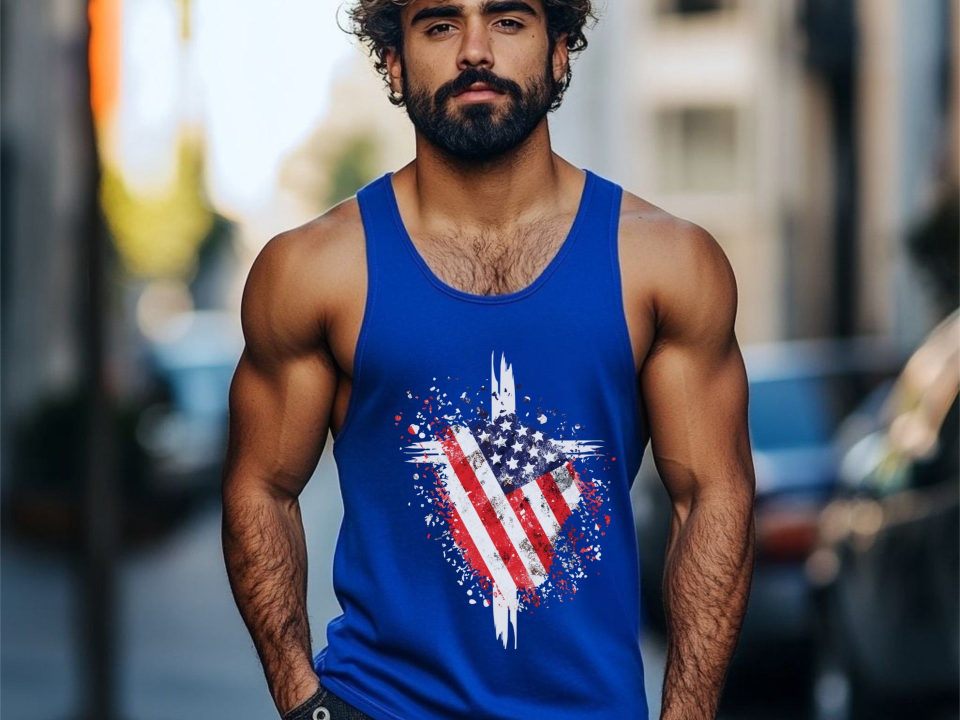 Flag Wrapped Cross – True-to-Size Unisex Tank Top - My Faith My Father