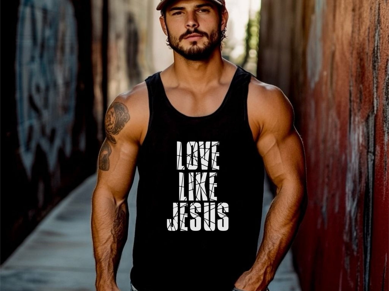 Love Like Jesus True - to -Size Unisex Tank Top - My Faith My Father