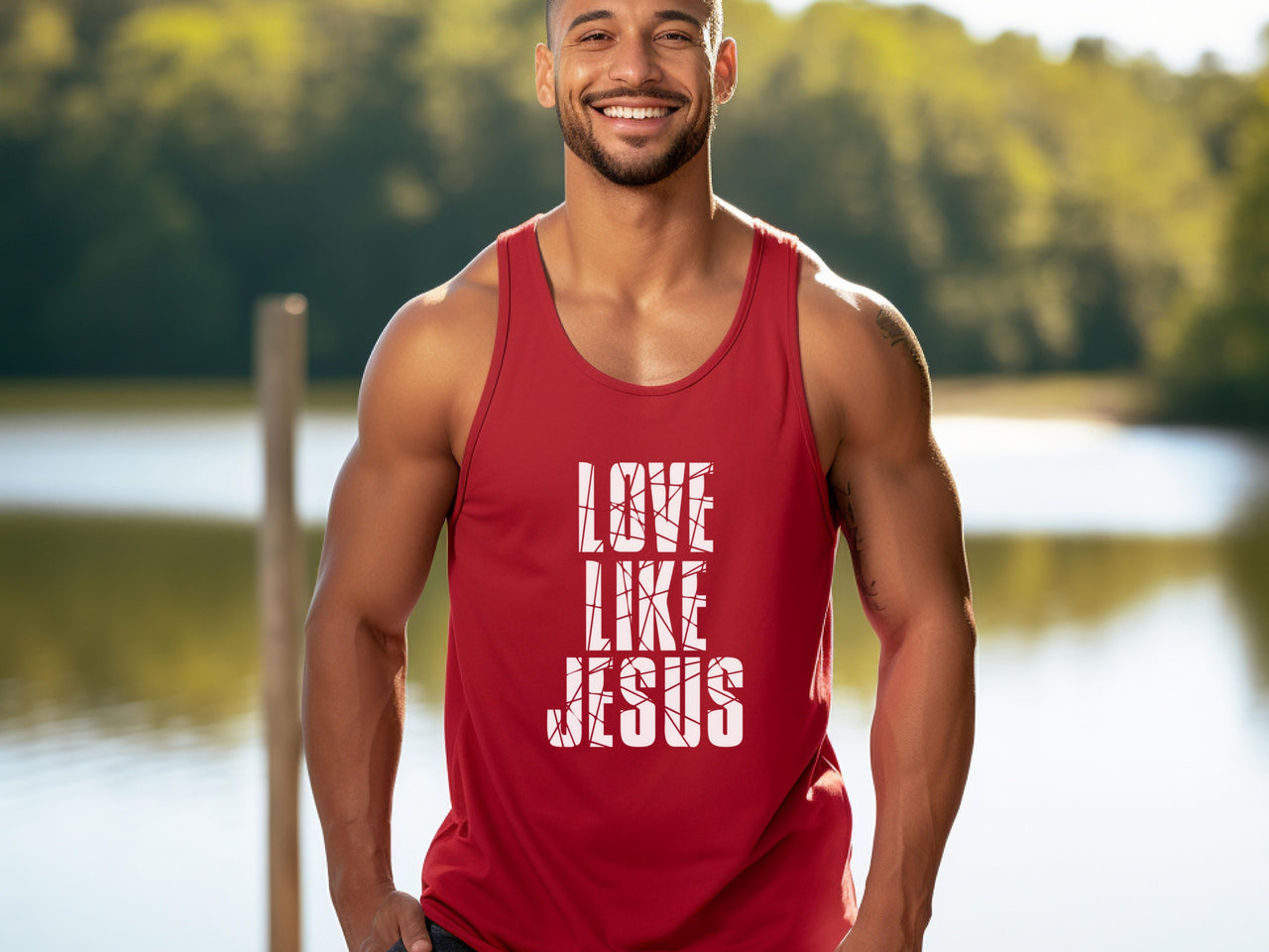 Love Like Jesus True - to -Size Unisex Tank Top - My Faith My Father