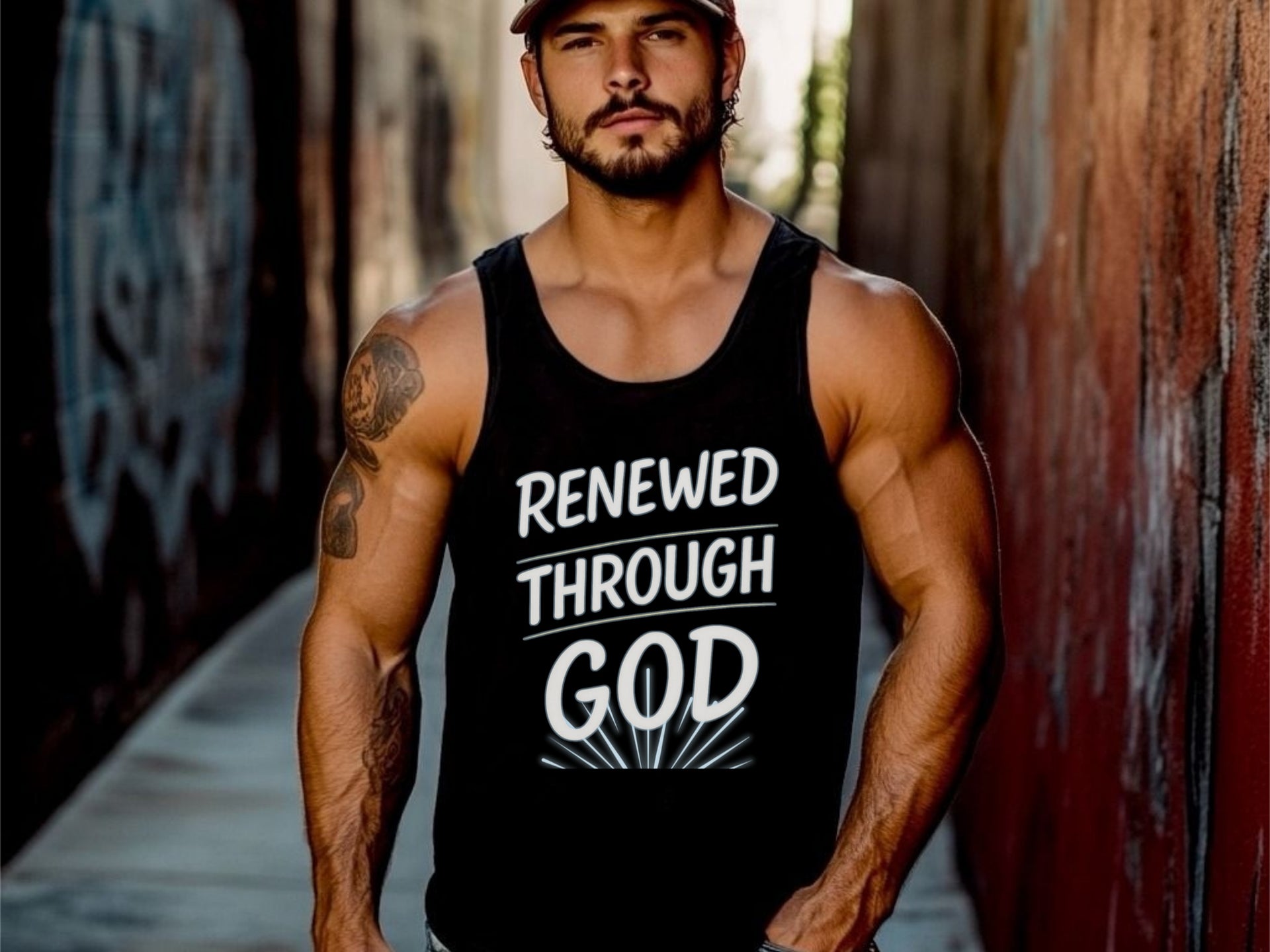 Renewed Through God – Unisex True-to-Size Christian Tank Top - My Faith My Father